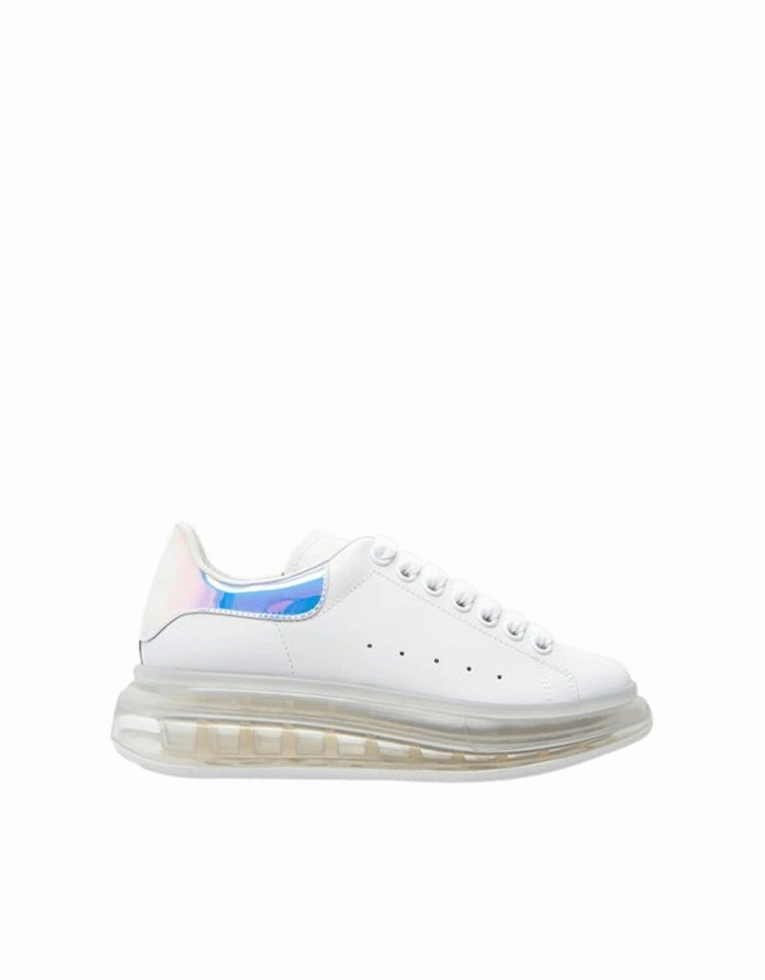 Calf Leather Perforated Round Toe Lace-Up Sneakers Women - White, 4 of 3
