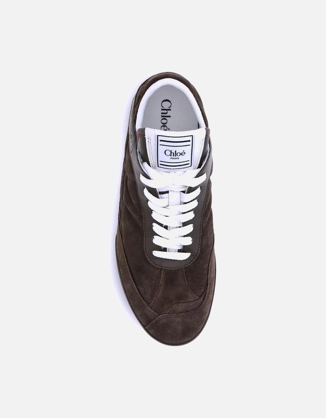 Kick Suede Paneled Sneakers with Lace-Up Closure Women - Brown