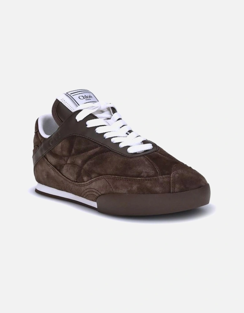 Kick Suede Paneled Sneakers with Lace-Up Closure Women - Brown