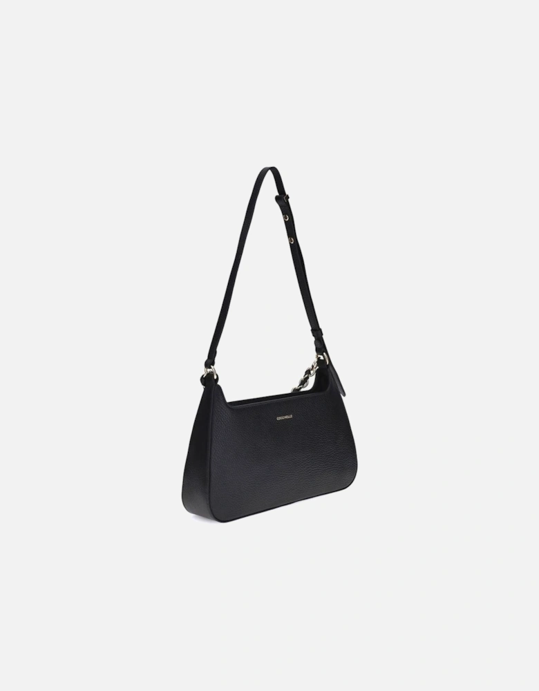 Compact Versatile Shoulder Bag with Chain Handle Women - Black