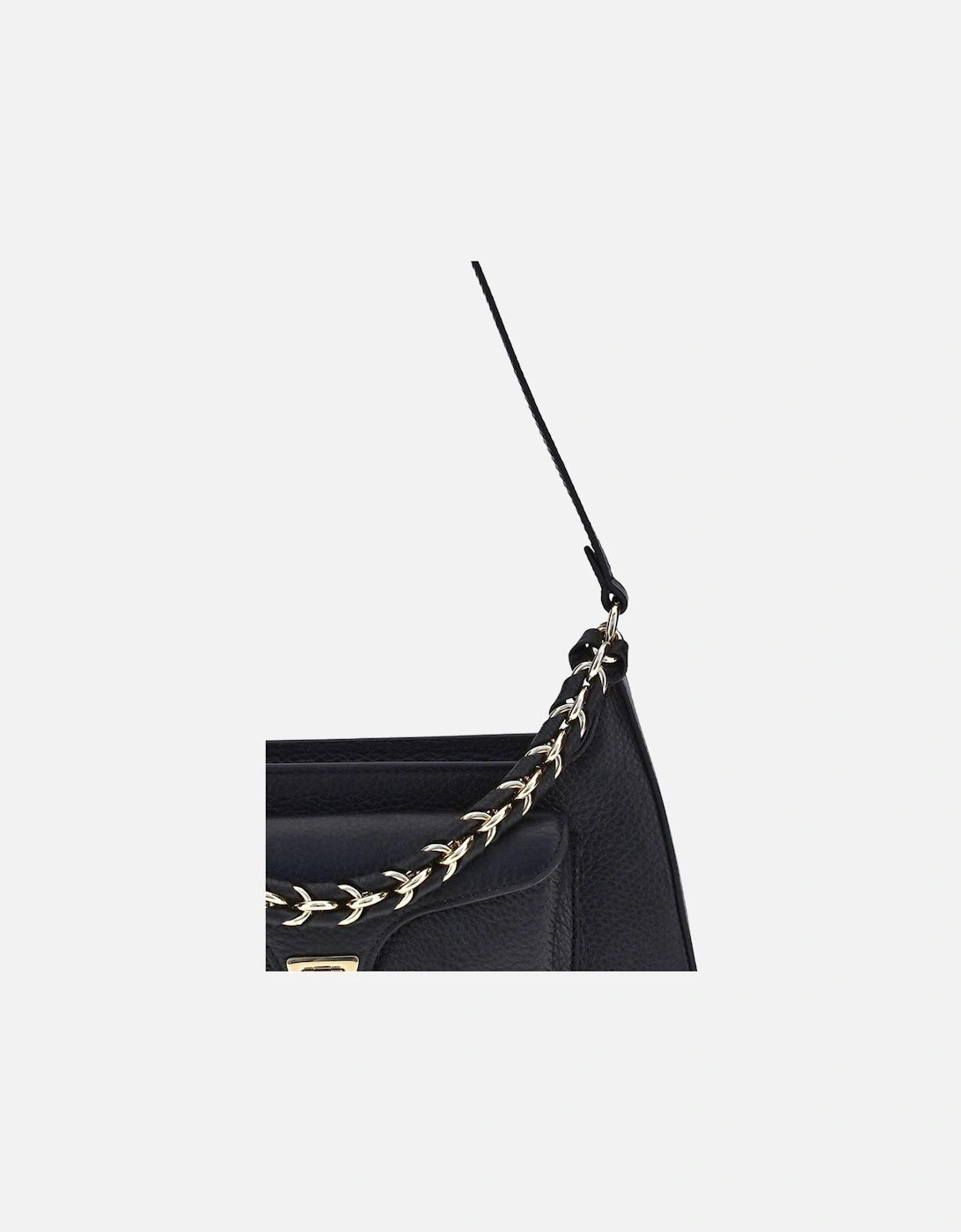 Compact Versatile Shoulder Bag with Chain Handle Women - Black