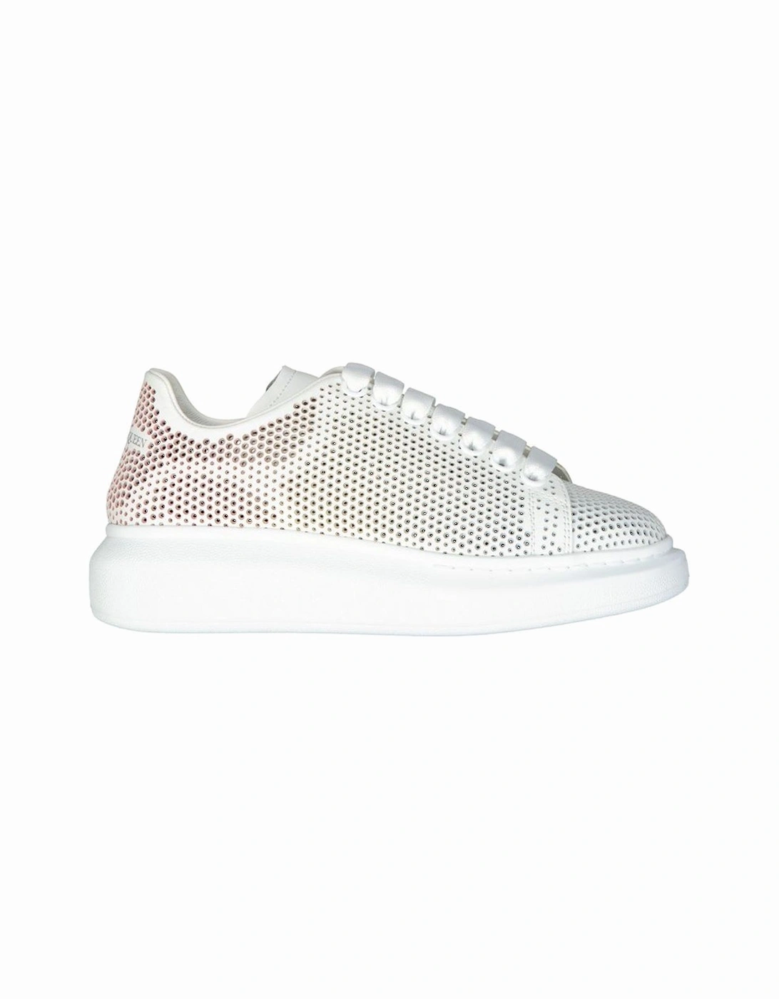 Calf Leather Lace-Up Sneakers with Perforated Detail Women - White, 5 of 4