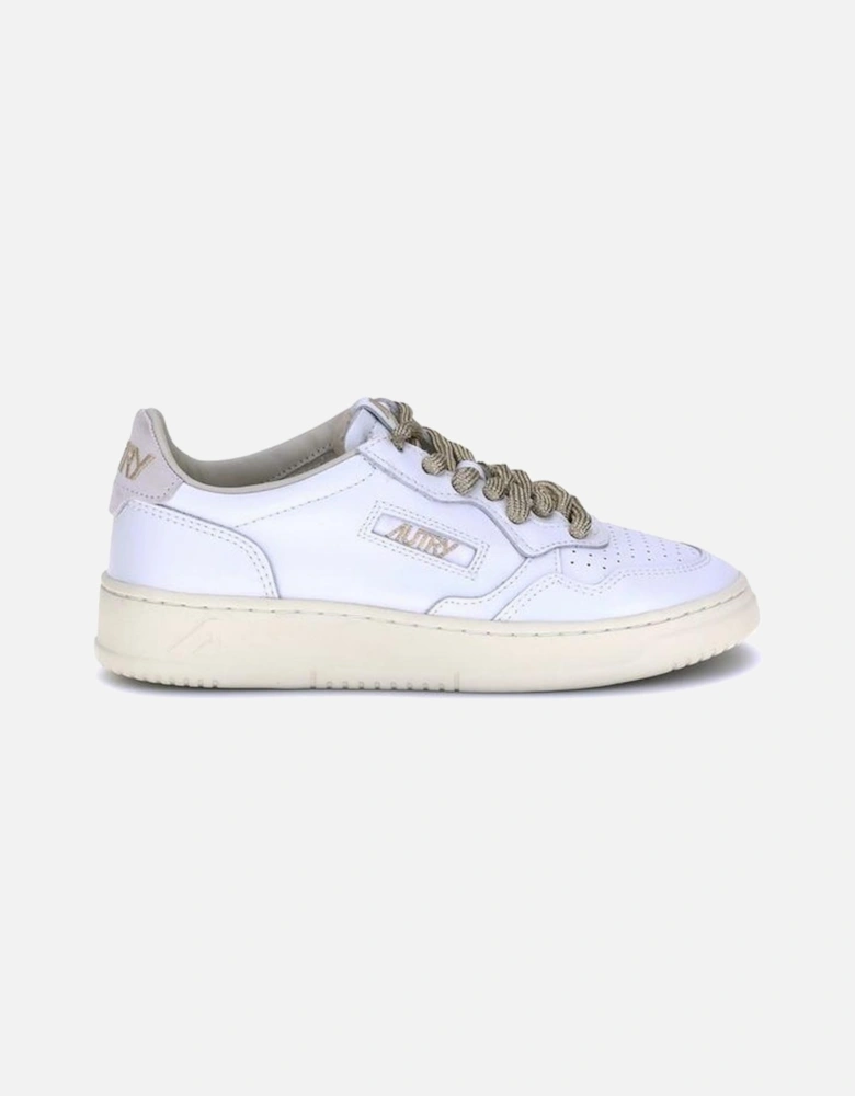 Medalist Low Leather Sneakers with Perforated Toe Women - White