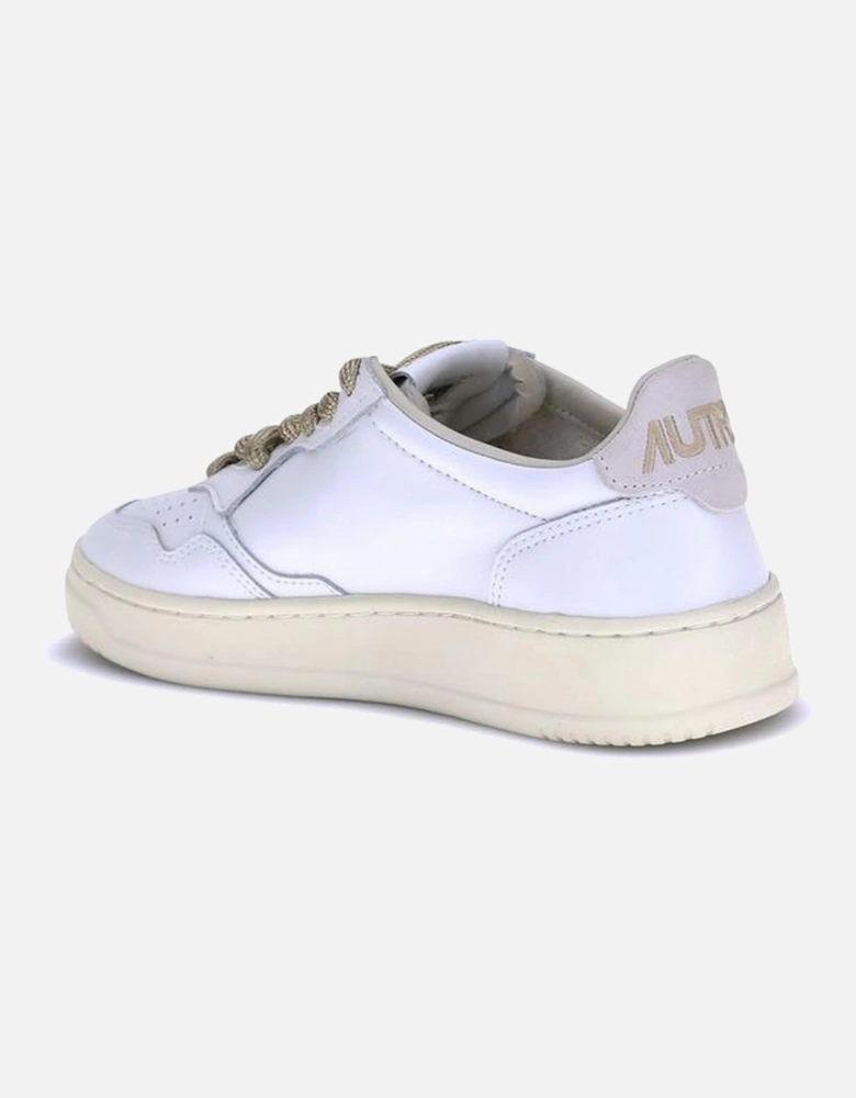 Medalist Low Leather Sneakers with Perforated Toe Women - White