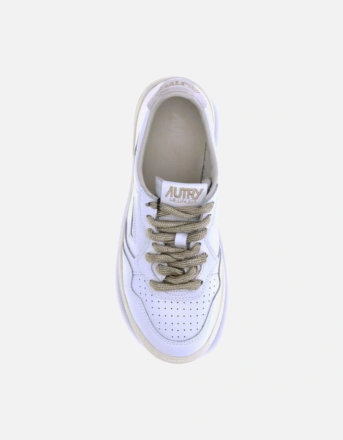 Medalist Low Leather Sneakers with Perforated Toe Women - White
