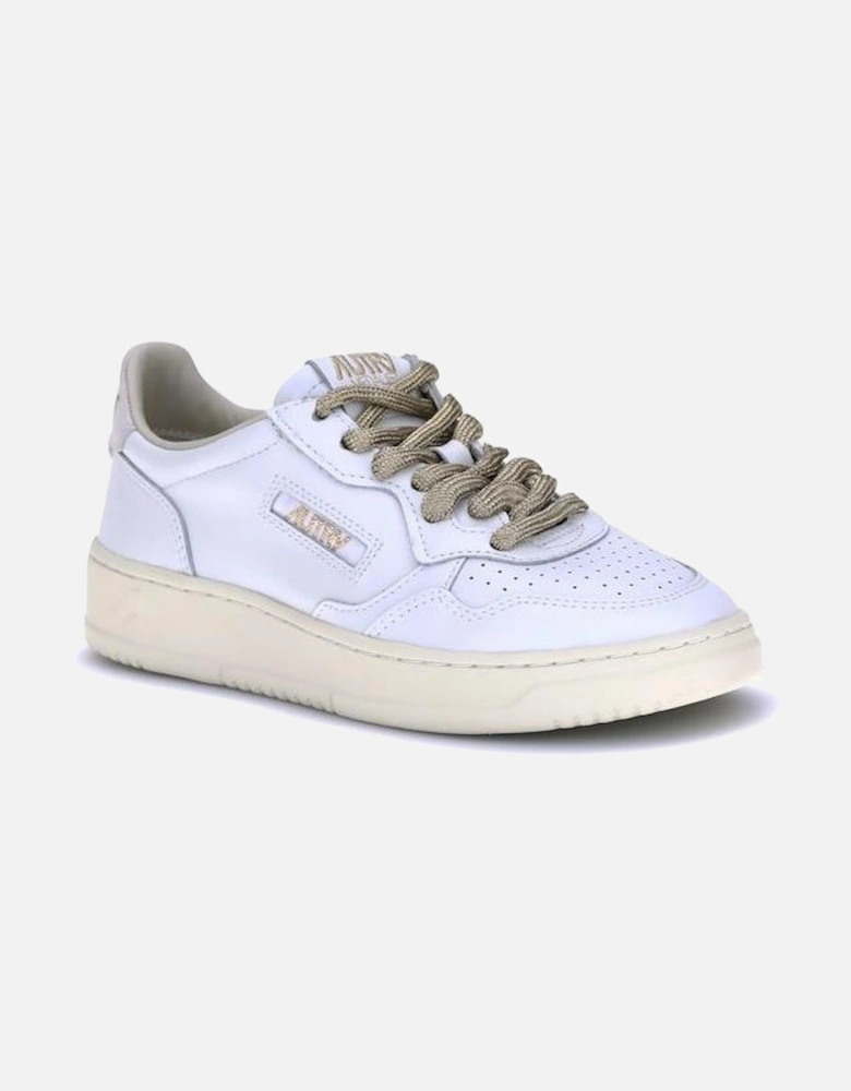 Medalist Low Leather Sneakers with Perforated Toe Women - White