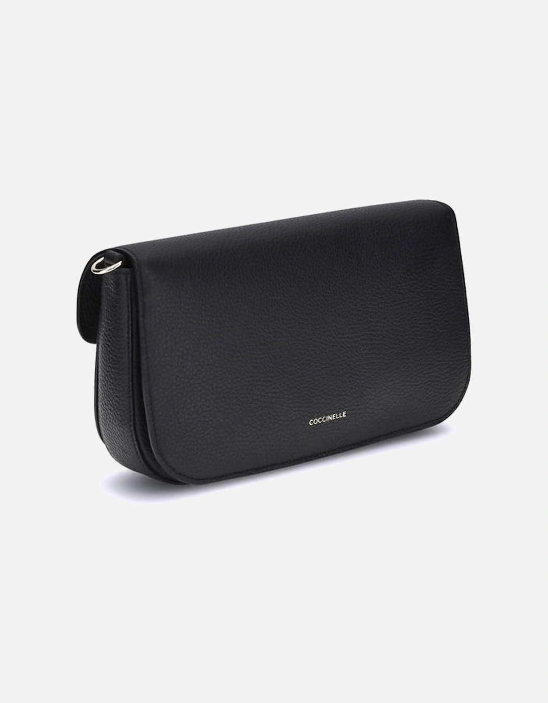 Elegant Natural Grain Leather Shoulder Bag Women - Black