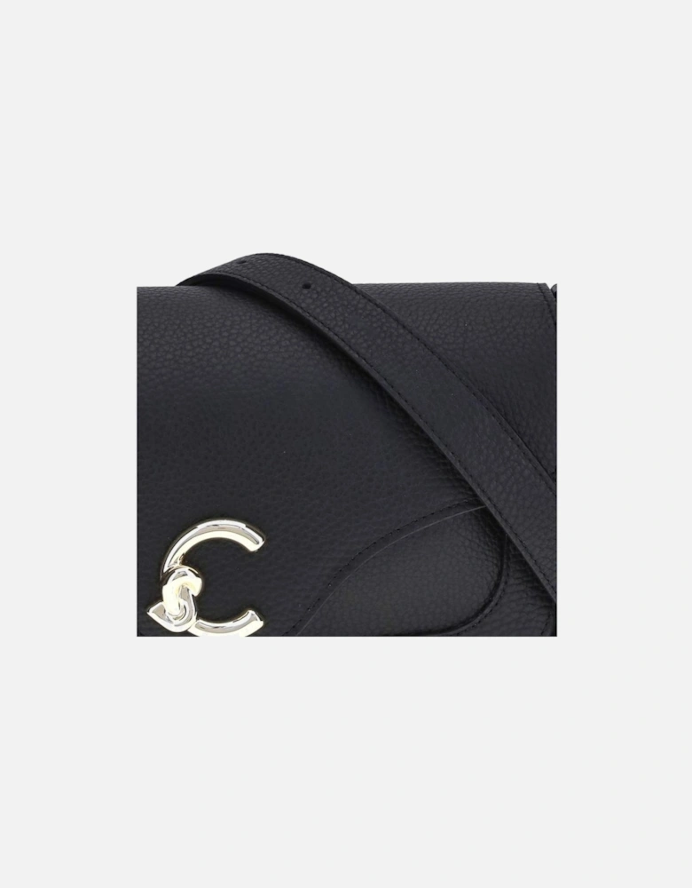 Elegant Natural Grain Leather Shoulder Bag Women - Black