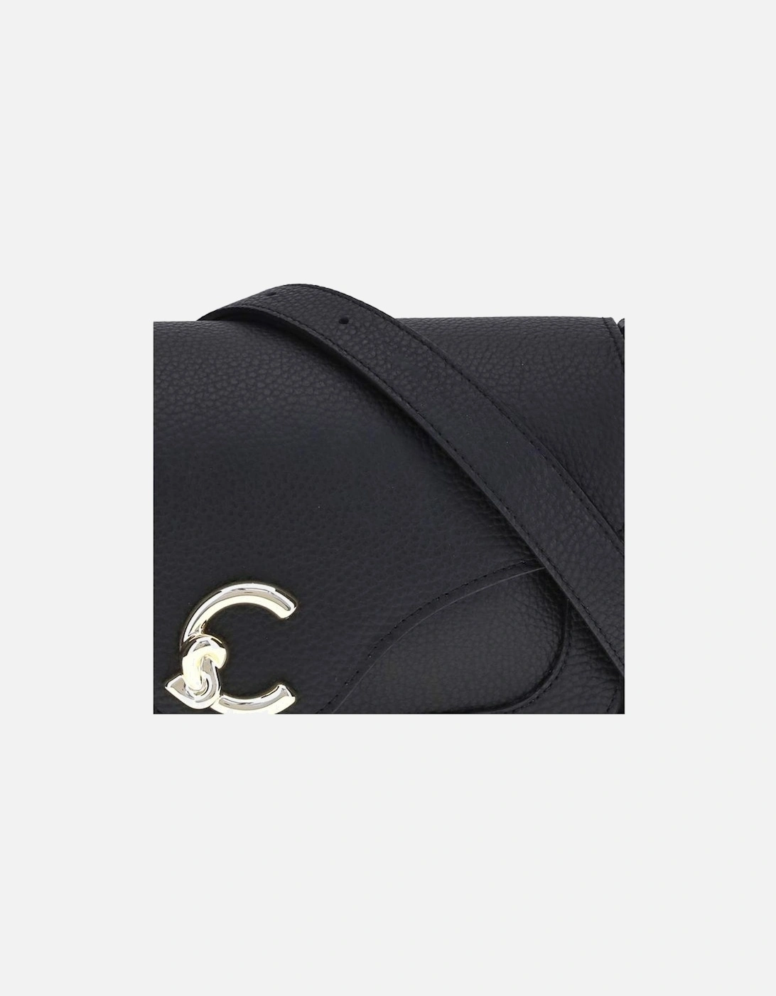 Elegant Natural Grain Leather Shoulder Bag Women - Black