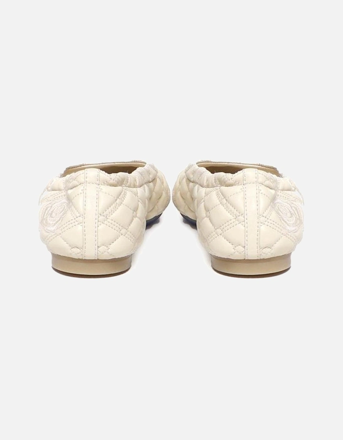 Quilted Leather Round Toe Slip-On Shoes Women - White