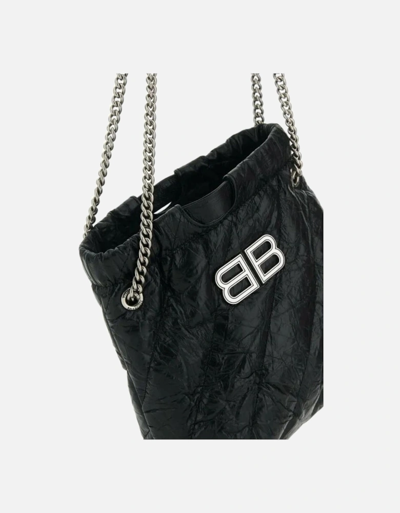 Calf Leather Drawstring Closure Shoulder Bag Women - Black