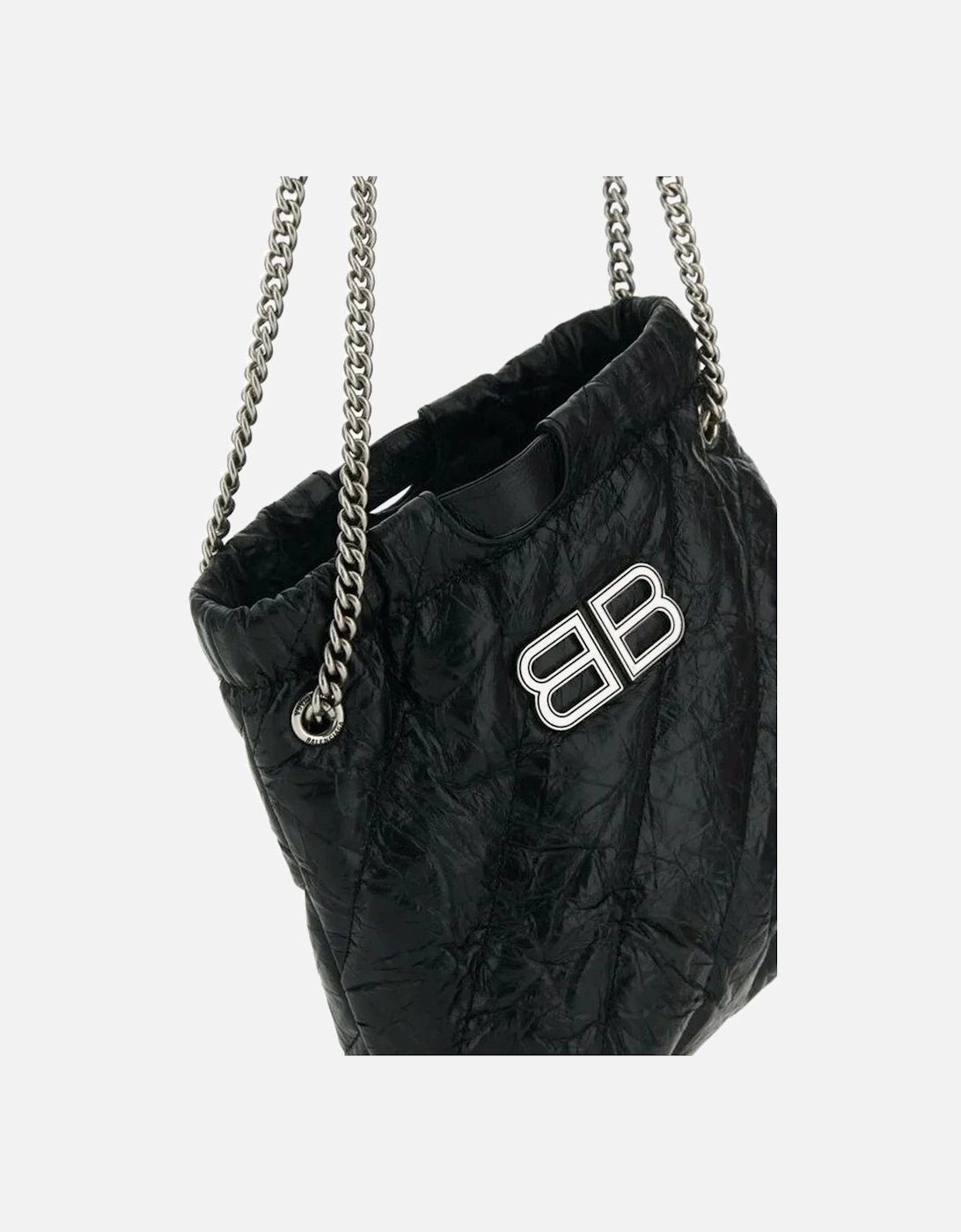 Calf Leather Drawstring Closure Shoulder Bag Women - Black