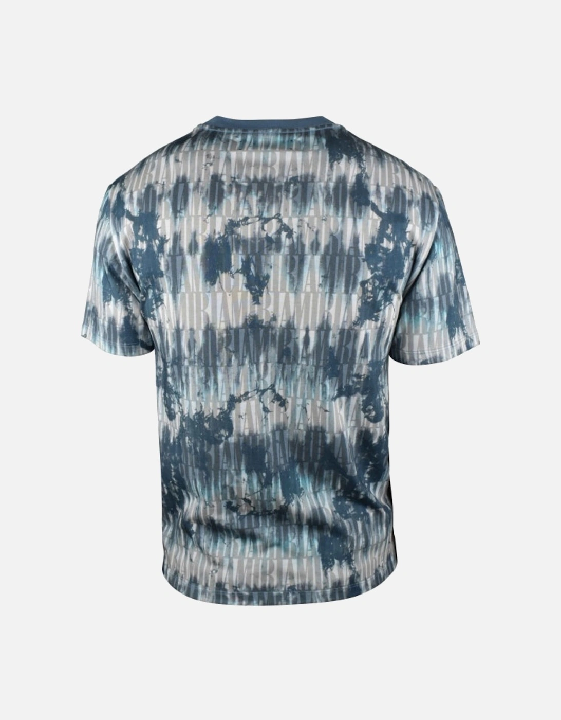 TIE DYE ALL OVER LOGO TEE BLUE