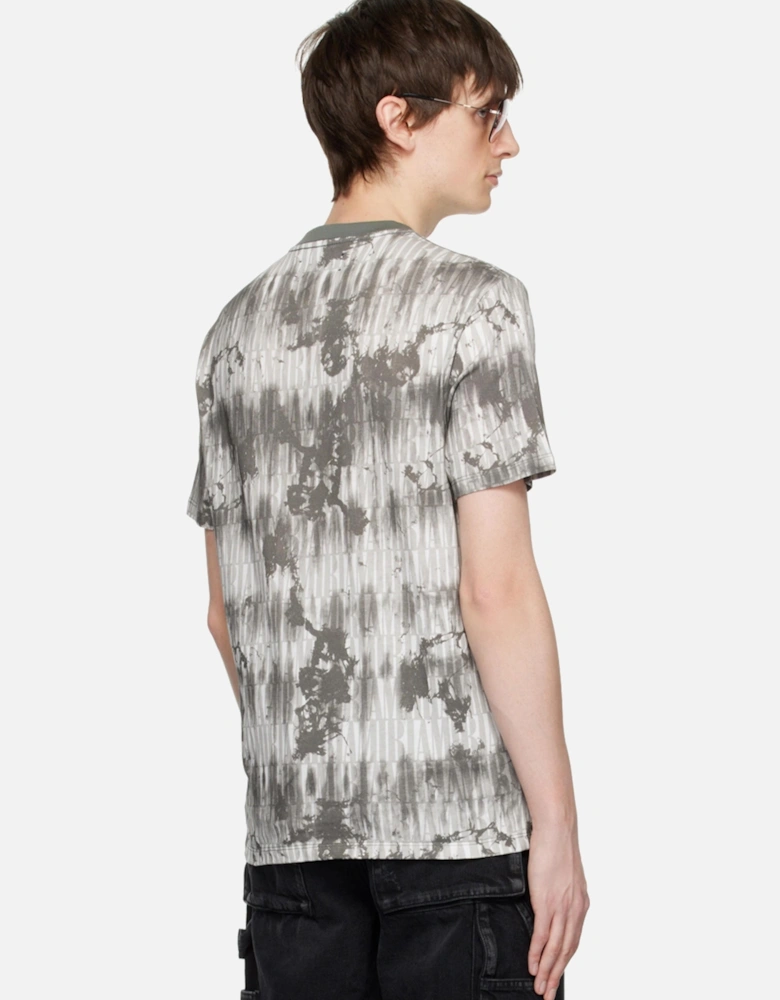 TIE DYE ALL OVER LOGO TEE GREY
