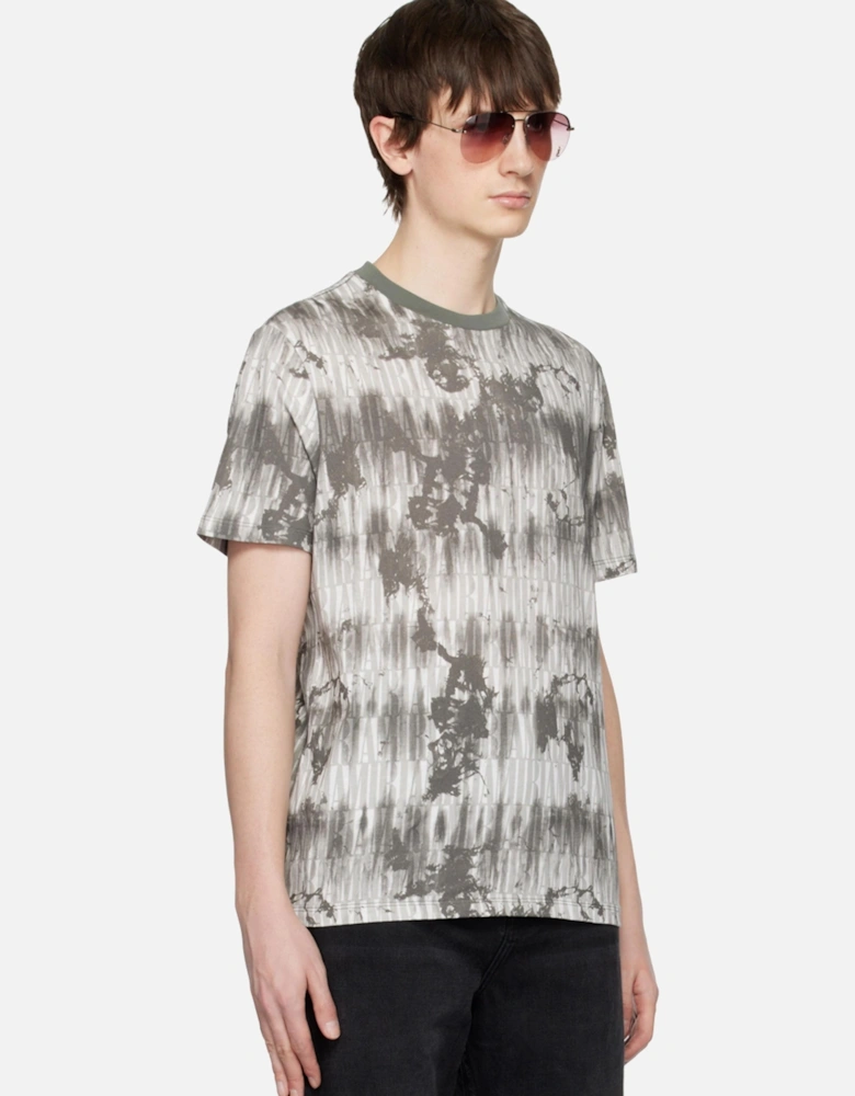 TIE DYE ALL OVER LOGO TEE GREY