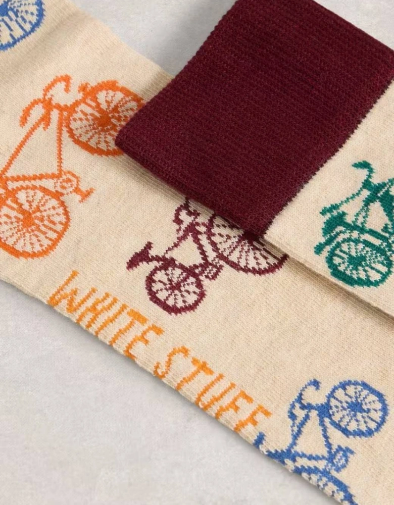 Men's Novelty Ankle Sock Natural Multi