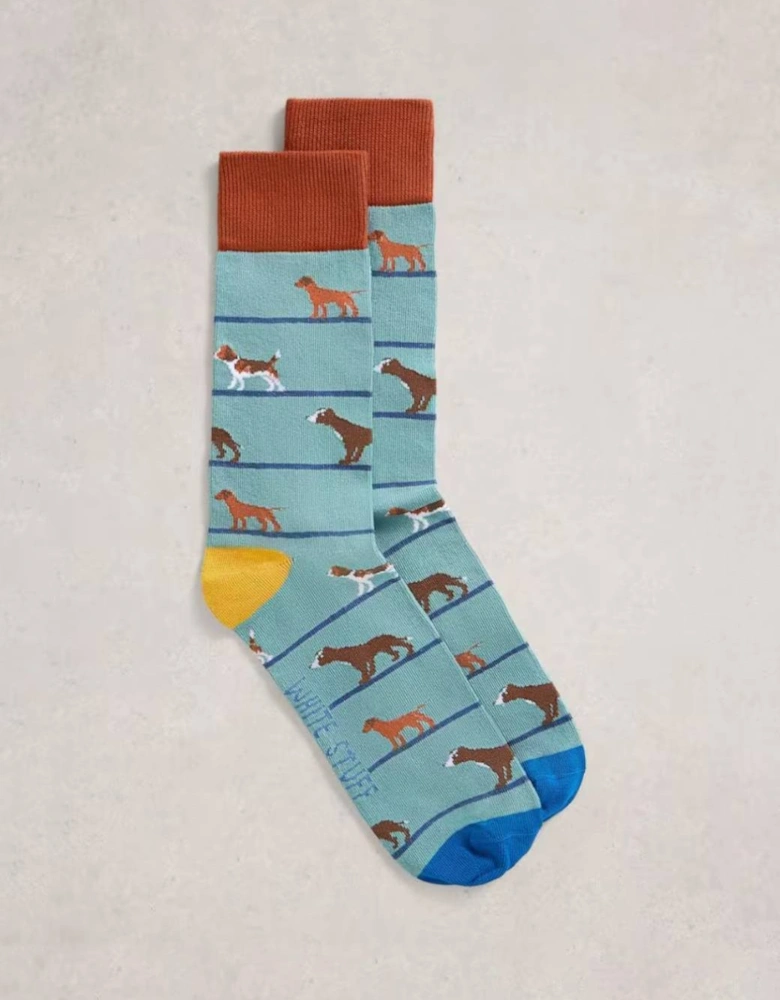 Men's Novelty Ankle Sock Mid Blue