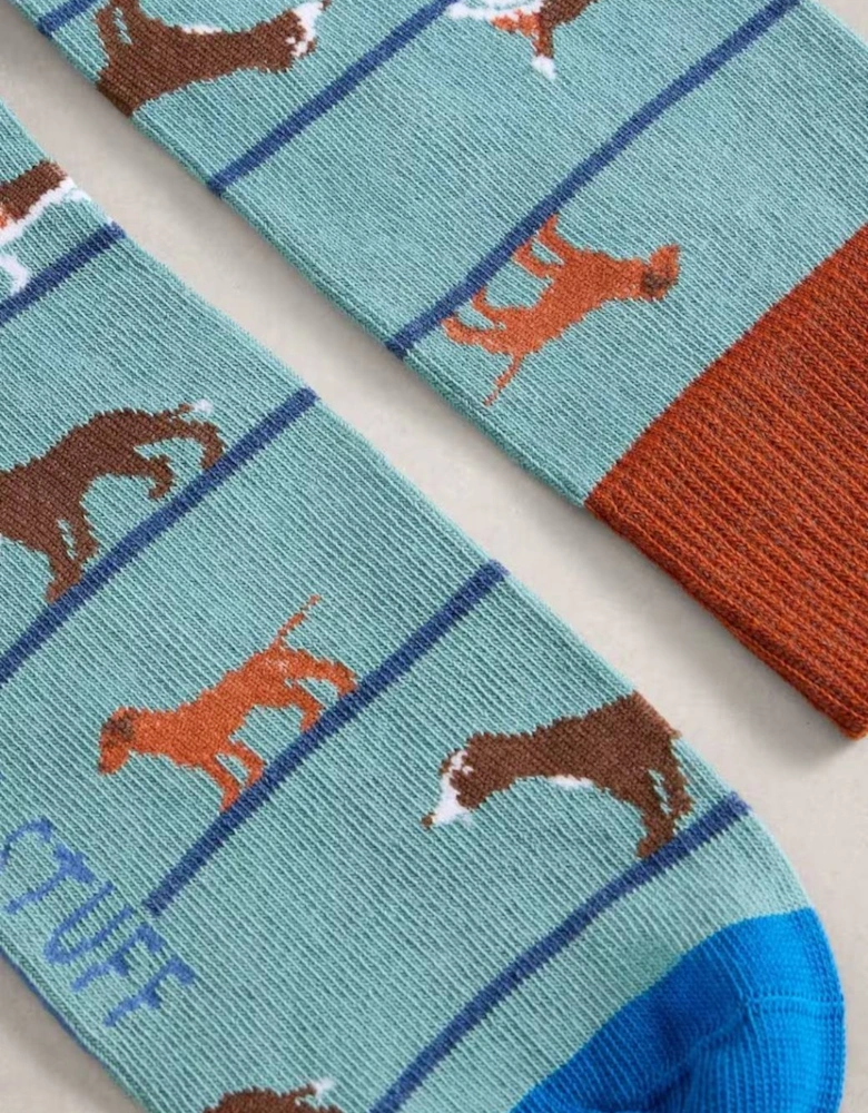 Men's Novelty Ankle Sock Mid Blue