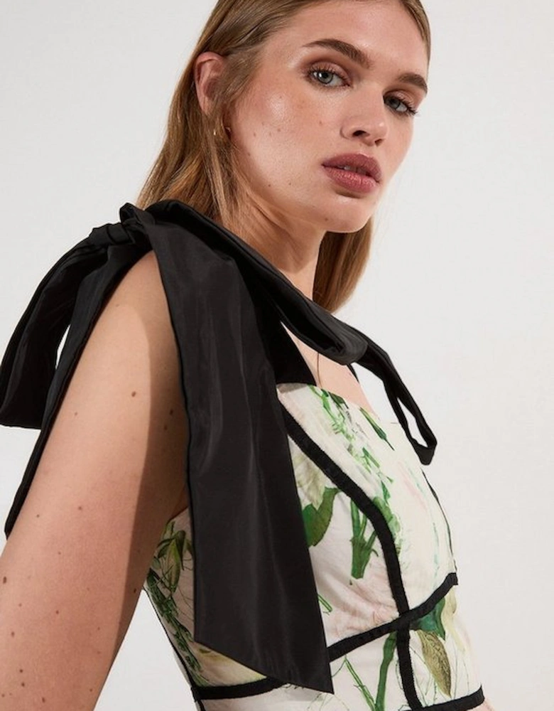 Lydia Millen Petite Spring Floral Silk Cotton Woven Strappy Dress
