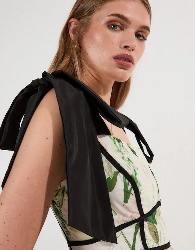 Lydia Millen Spring Floral Silk Cotton Woven Strappy Dress