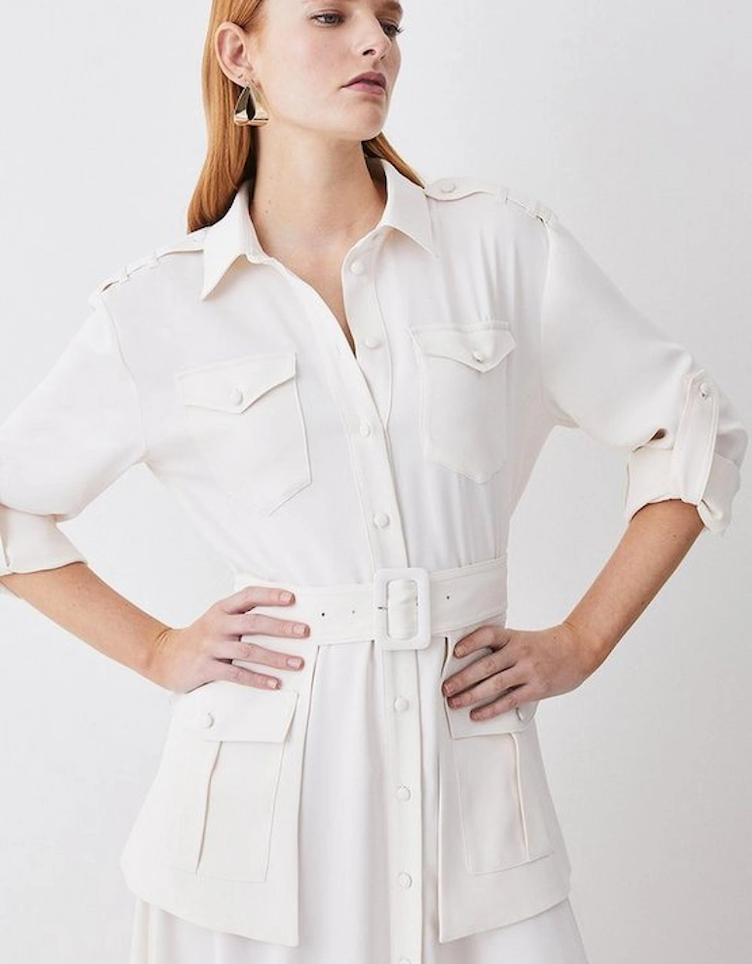 Lydia Millen Tall Soft Tailored Belted Maxi Shirt Dress