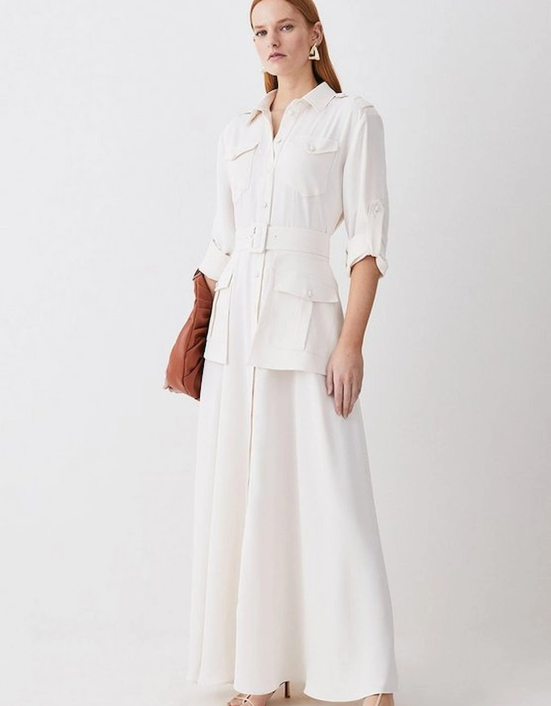 Lydia Millen Tall Soft Tailored Belted Maxi Shirt Dress