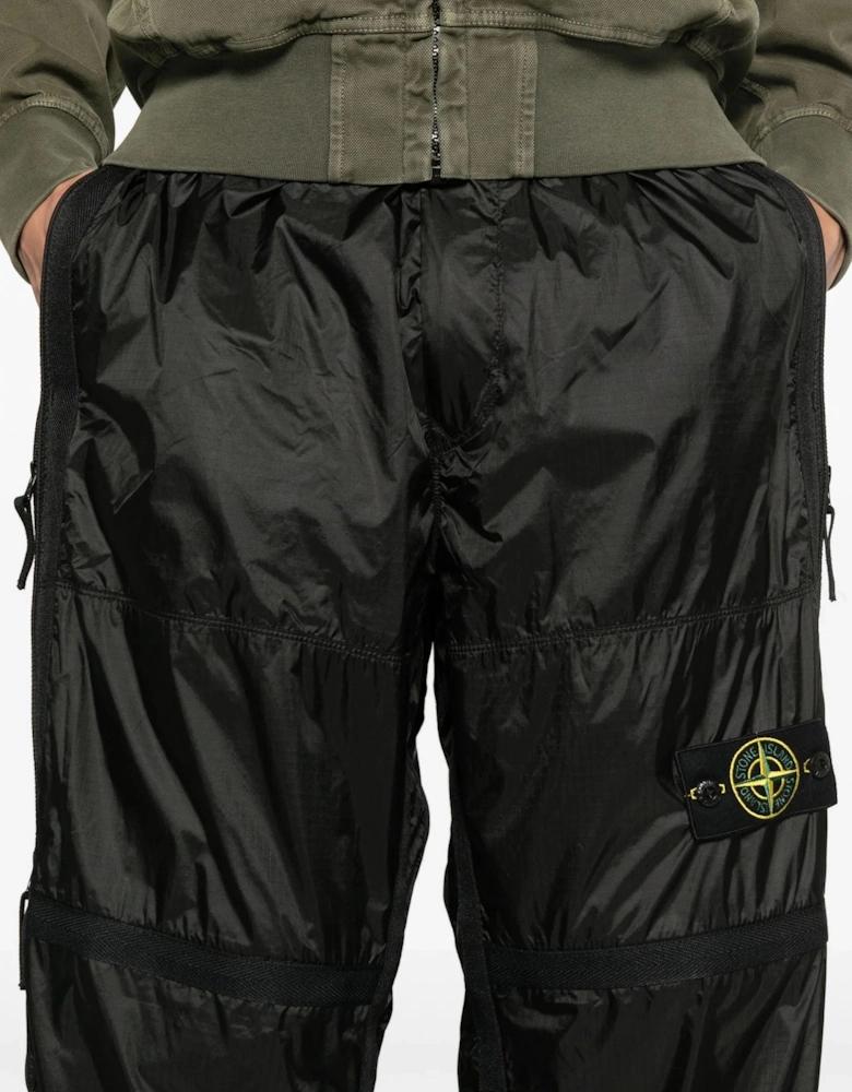 S0163 Nylon Joggers Black