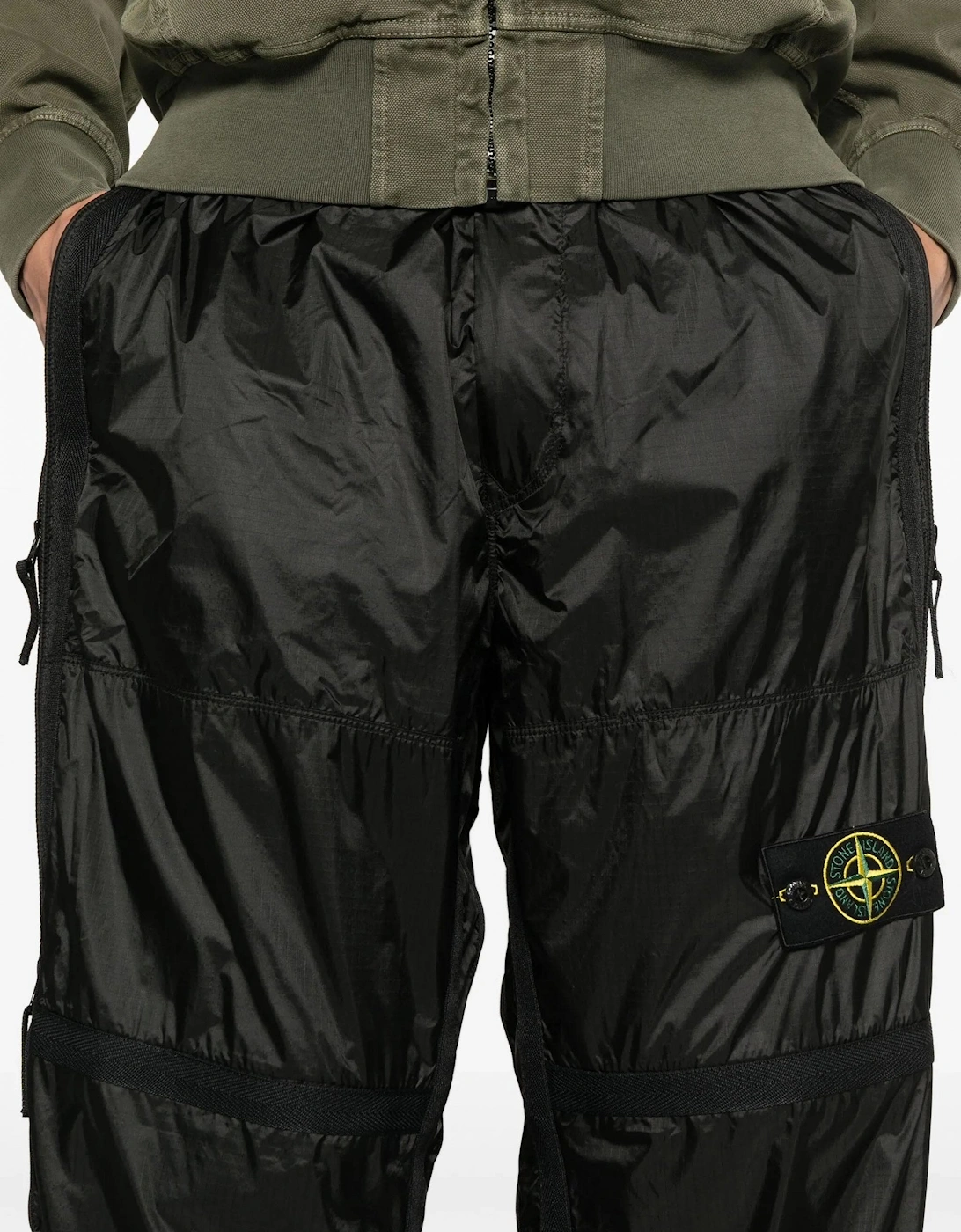 S0163 Nylon Joggers Black
