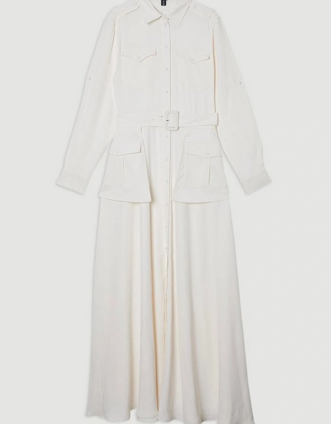Lydia Millen Plus Size Soft Tailored Belted Maxi Shirt Dress