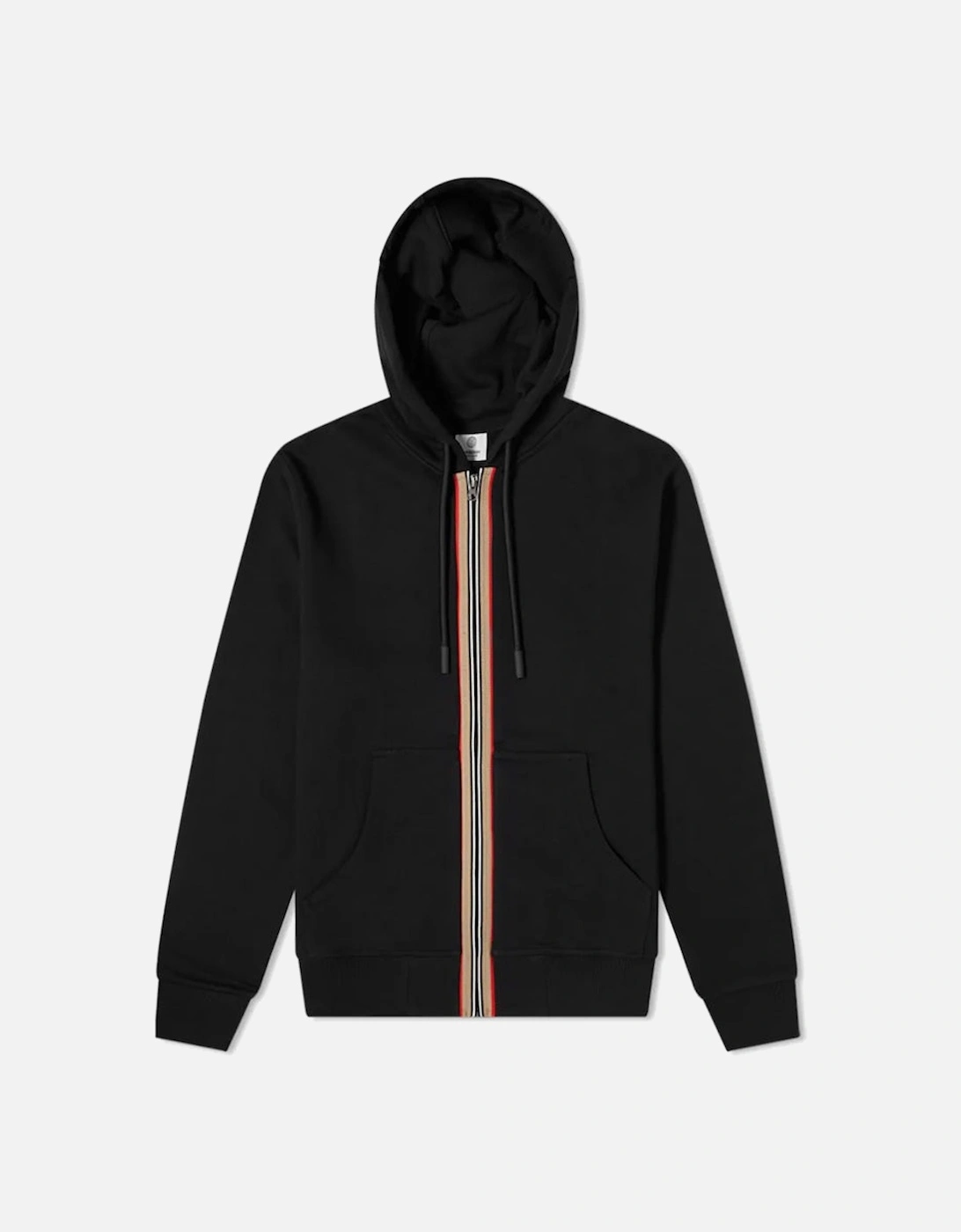 Stripe Detail Zipped Hoodie in Black, 6 of 5