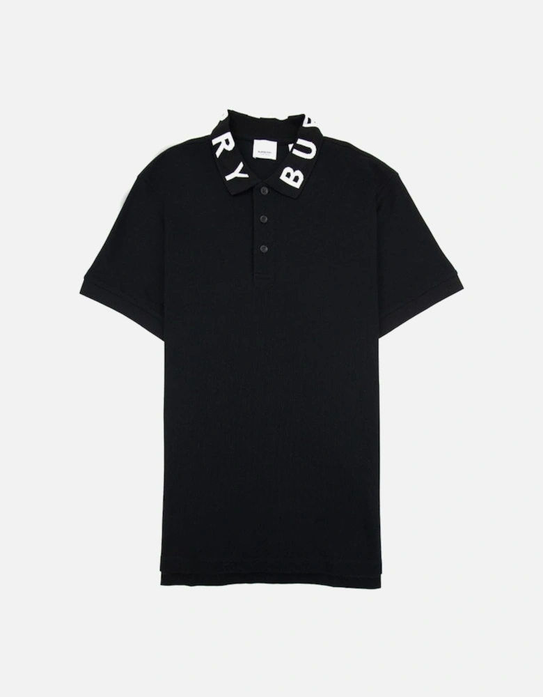 Ryland Block Collar Writing Polo in Black
