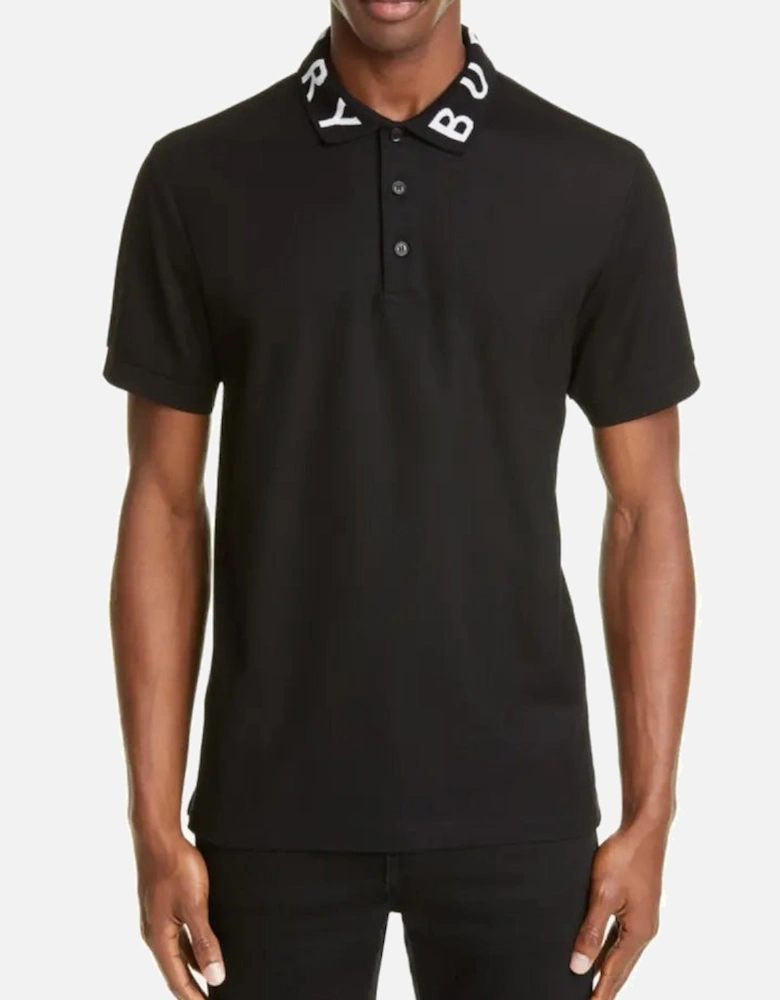 Ryland Block Collar Writing Polo in Black