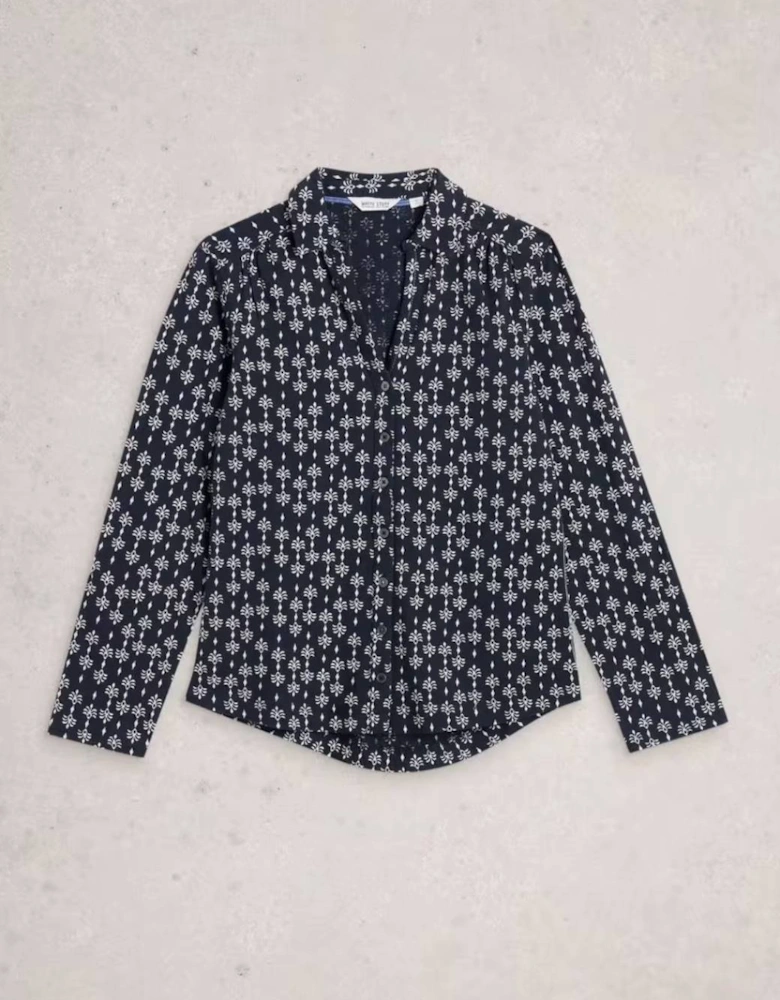 Women's Annie Jersey Shirt Navy Print