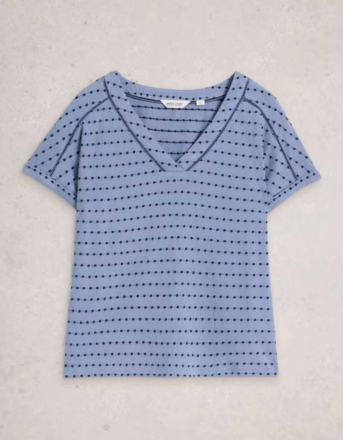 Women's Embroidered Stripe Tee Blue Multi