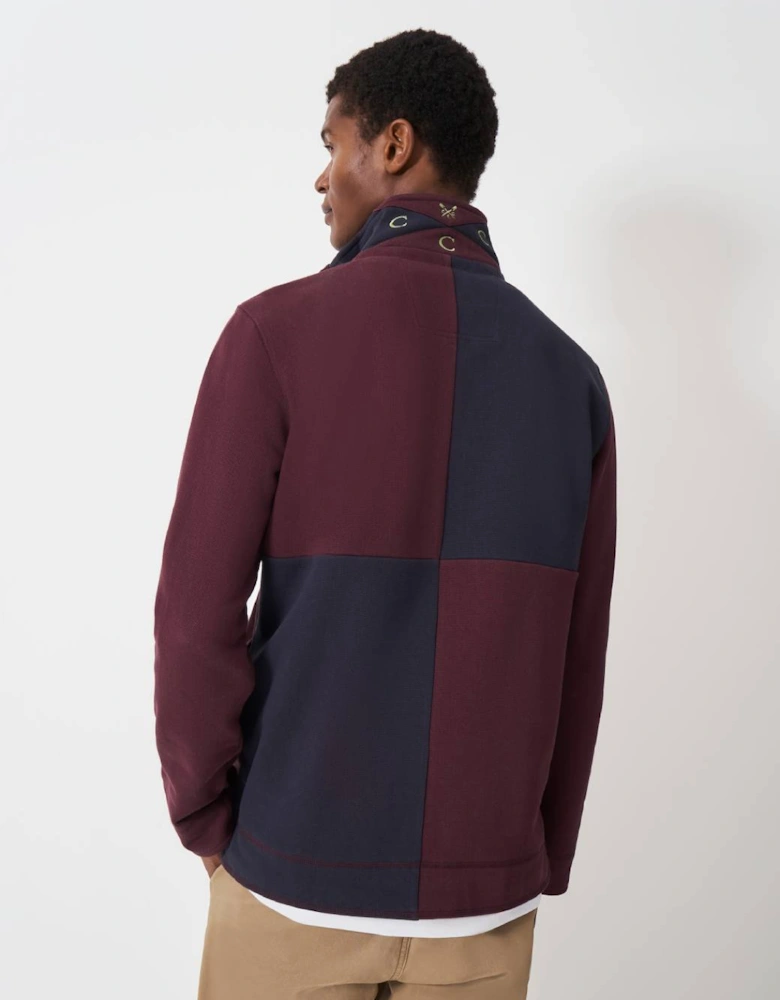 Men's Cut and Sew Padstow Sweat Heritage Dark Navy/Heritage Burgundy