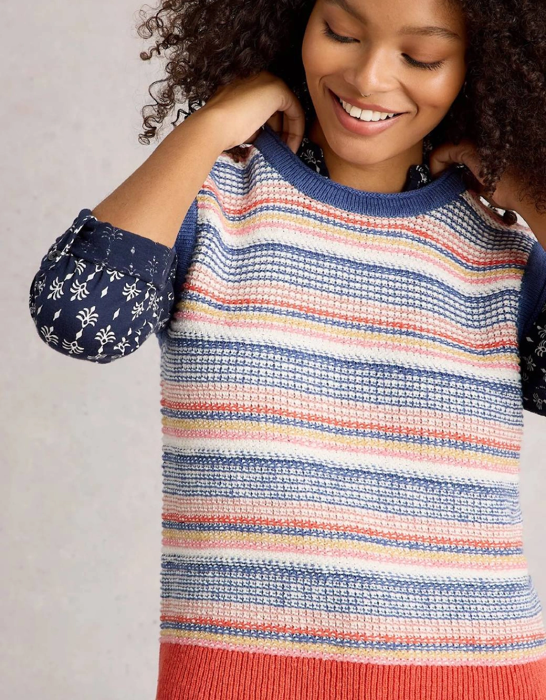 Women's Tara Texture Tank Blue Multi