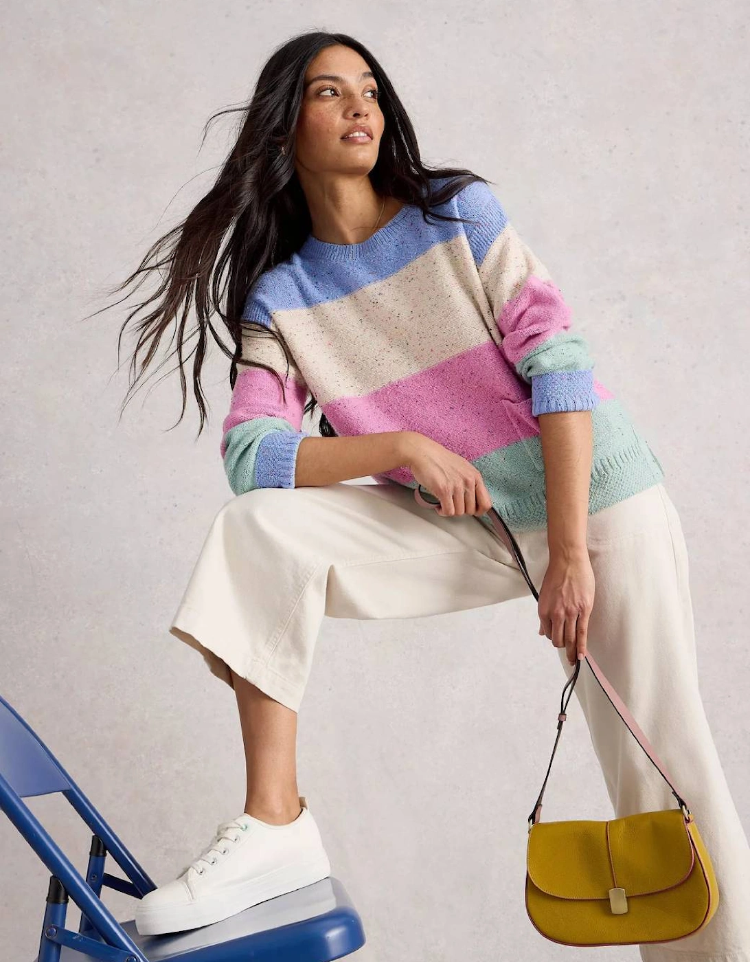 Women's Victoria Stripe Jumper Natural Multi, 6 of 5