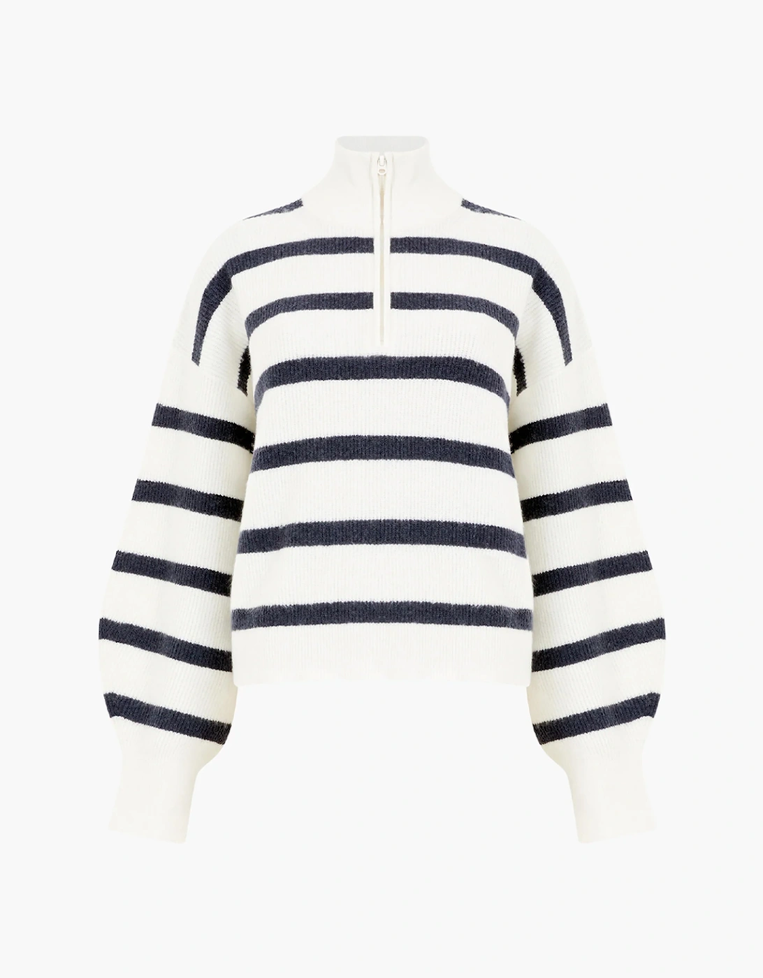 Women's Vhari Half Knit Jumper Winter White/Marine