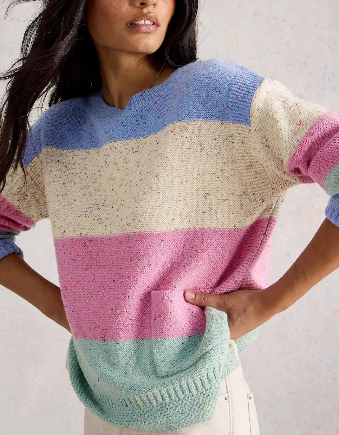 Women's Victoria Stripe Jumper Natural Multi