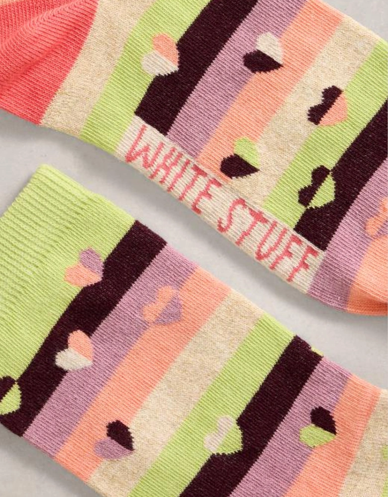 Women's Pattern Ankle Sock Green Multi
