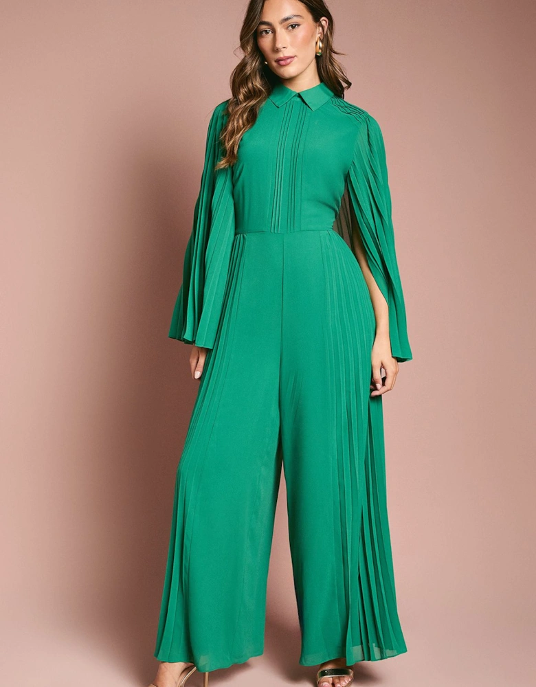Pleat Wide Leg Jumpsuit