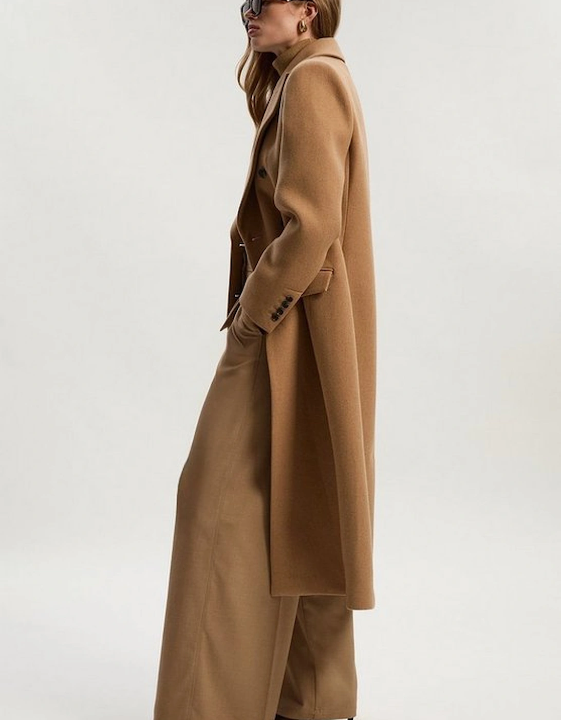 Wool Double Breasted Tailored Midi Coat, 5 of 4