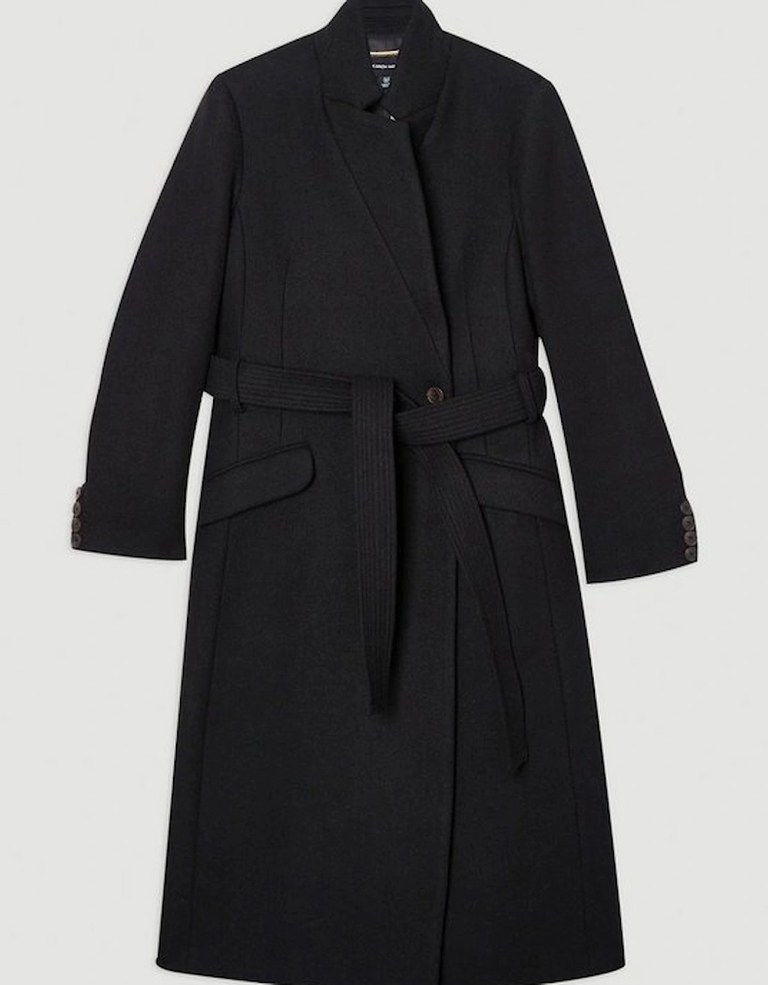 Wool Investment Notch Neck Tailored Maxi Coat