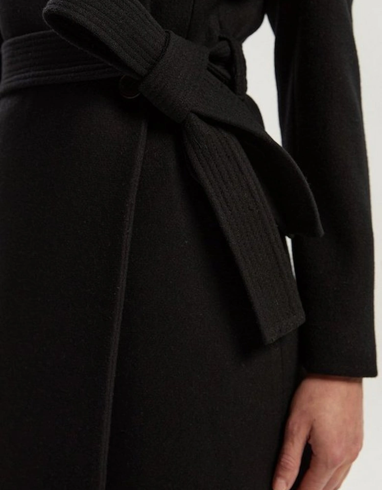 Wool Investment Notch Neck Tailored Maxi Coat