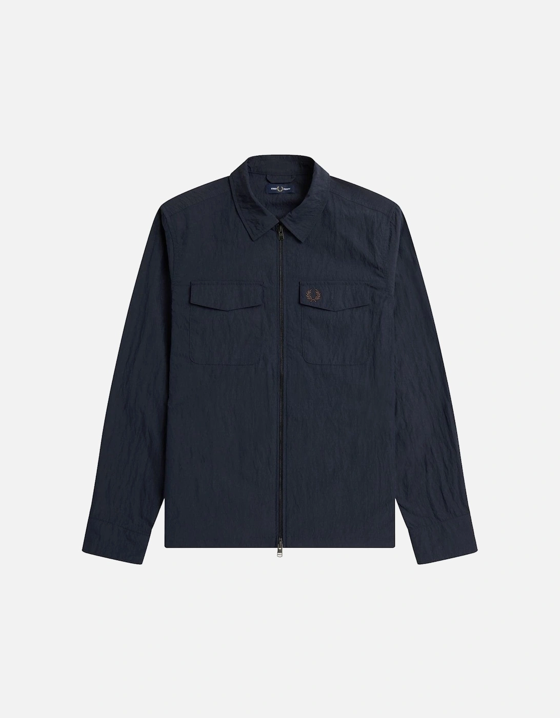 Textured Zip-Through Overshirt Navy, 3 of 2