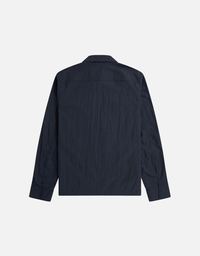 Textured Zip-Through Overshirt Navy