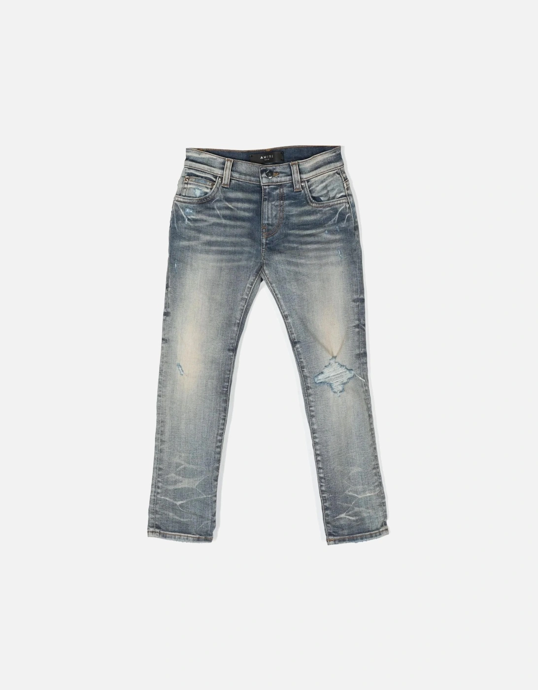 AMIRI KIDS BROKEN JEANS CLAY INDIGO - Blue - Size: 8Y
