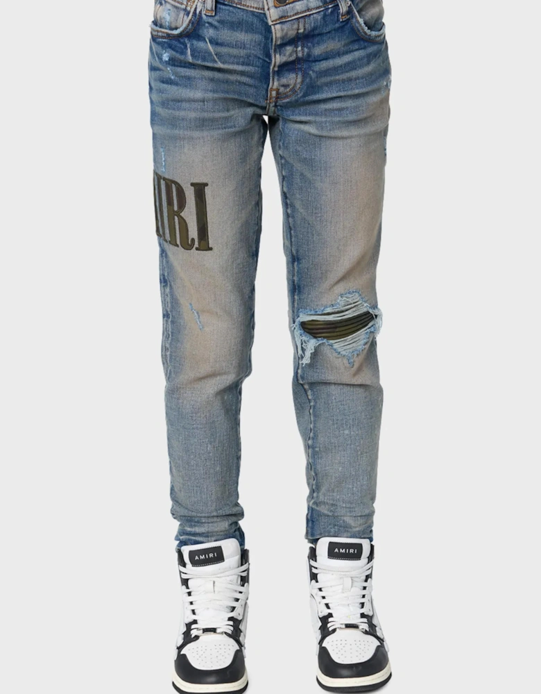 KIDS CAMO APPLIQUE DENIM JEANS CLAY INDIGO