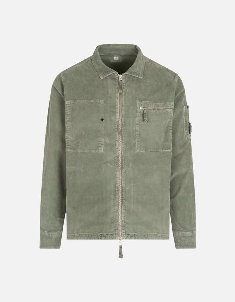Corduroy Zip Overshirt Green