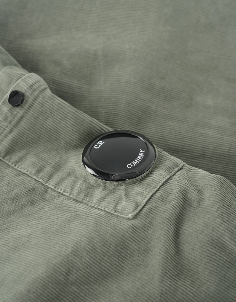 Corduroy Zip Overshirt Green